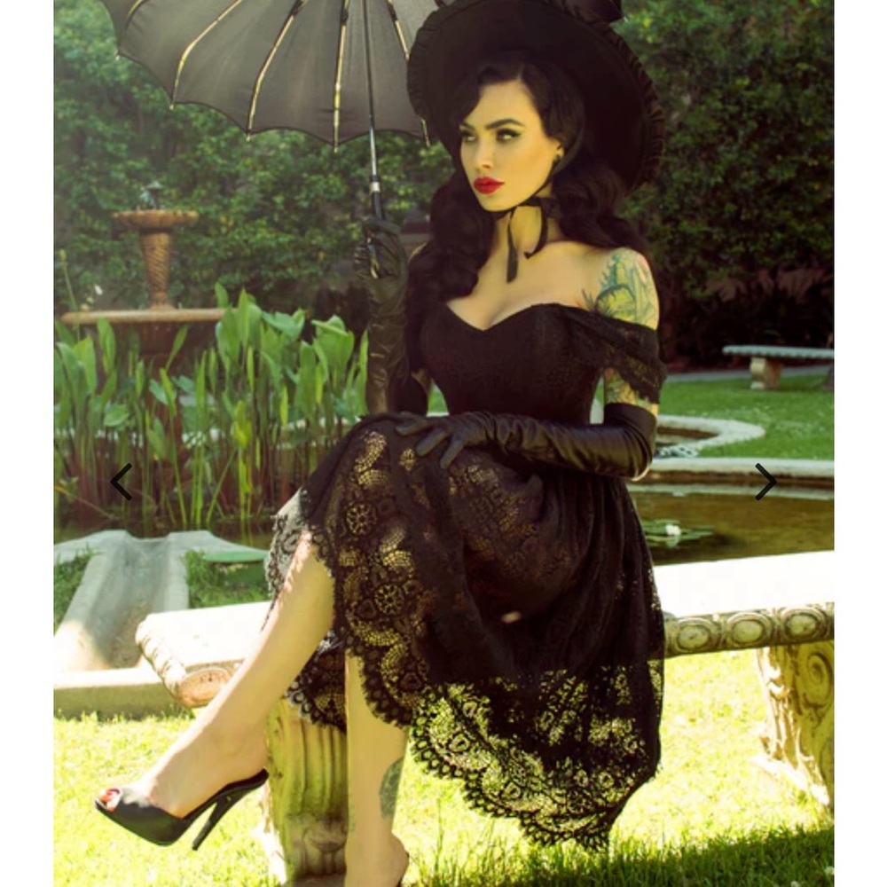 SOLD La Femme En Noir Southern Gothic Skirt in Black